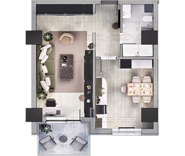 Apartament Nou 1 camere  de vanzare  Nicolina - C.U.G.,